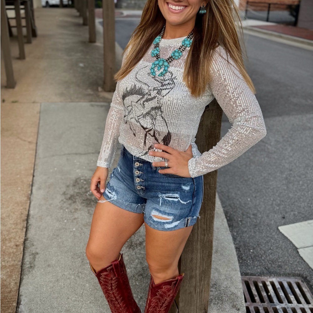 Sequin Saddles Top